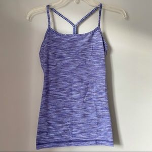 Lululemon Power Y Purple Striped Tank